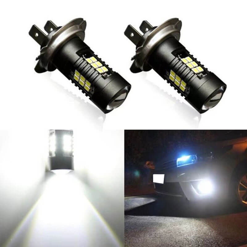 NEW-2Pcs 3030 21Smd H7 High Power 6500K Super White Led Fog Lights Driving Bulbs Fog Lights For Cars