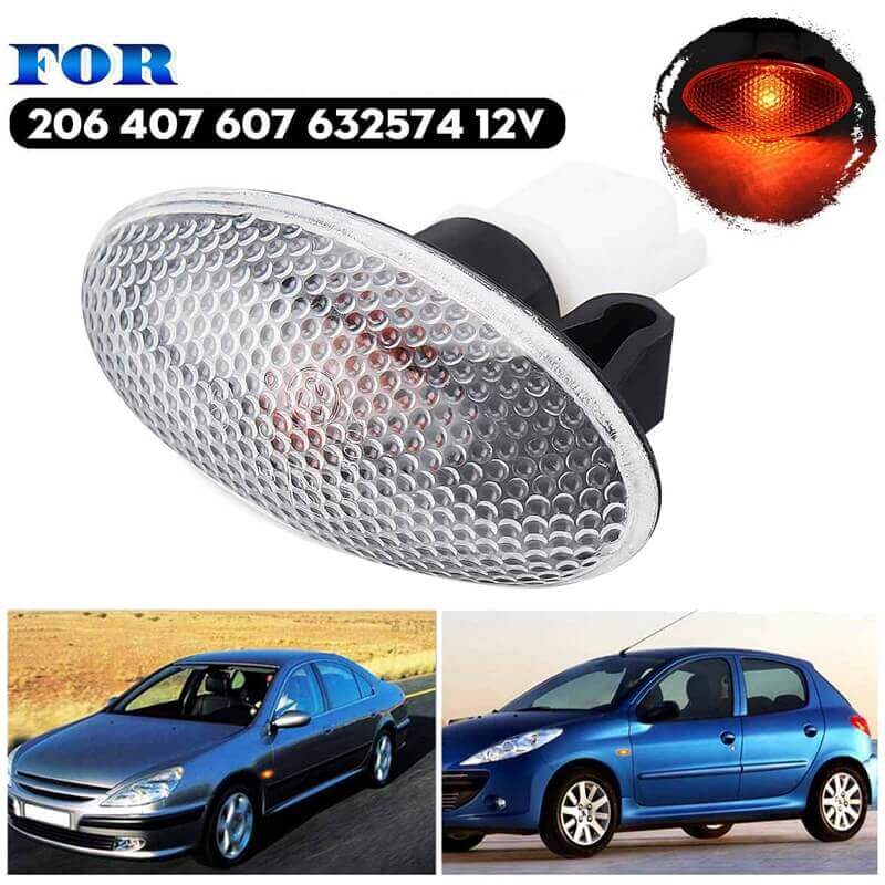 NEW-632574 Turn Signal Side Marker Light Repeater Lamp Indicator for Peugeot 206 407 607