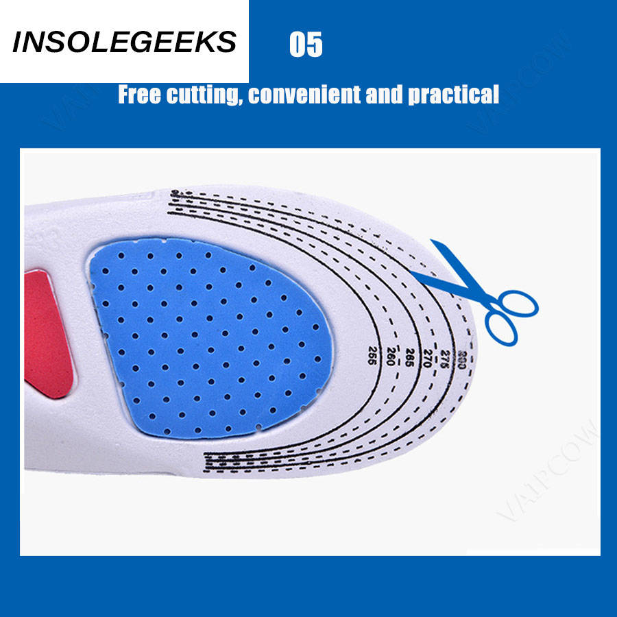 Silicone Shoe Insoles Men Women Orthotic Arch Support Sport Shoe Pad Shock Absorption Soft Running Insert Cushion