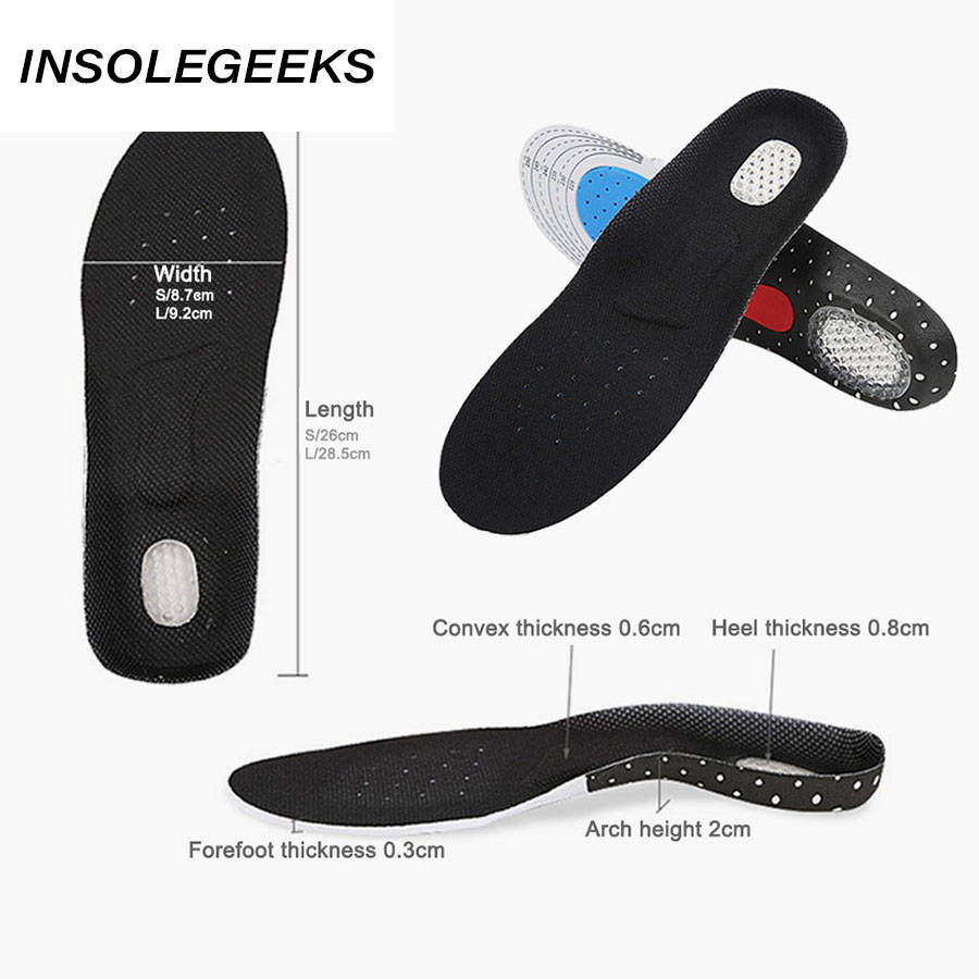 Silicone Shoe Insoles Men Women Orthotic Arch Support Sport Shoe Pad Shock Absorption Soft Running Insert Cushion