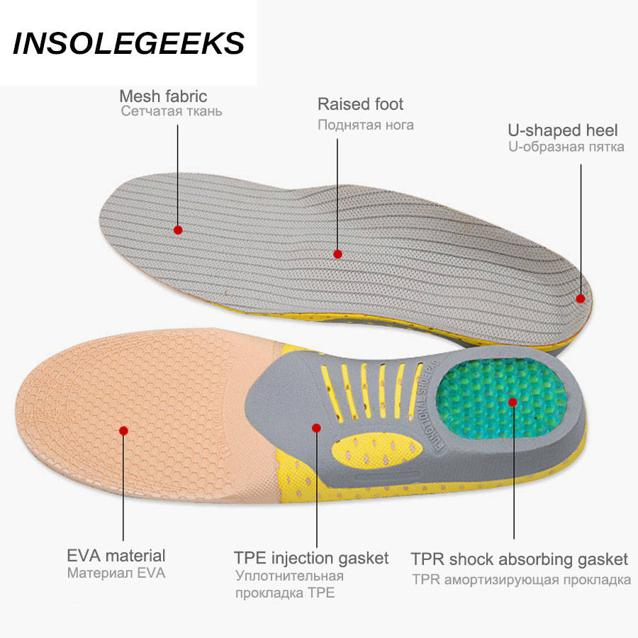 PVC Orthopedic Insoles EVA Orthotics flat foot Health Sole Pad for Shoes insert Arch Support pad for plantar fasciitis