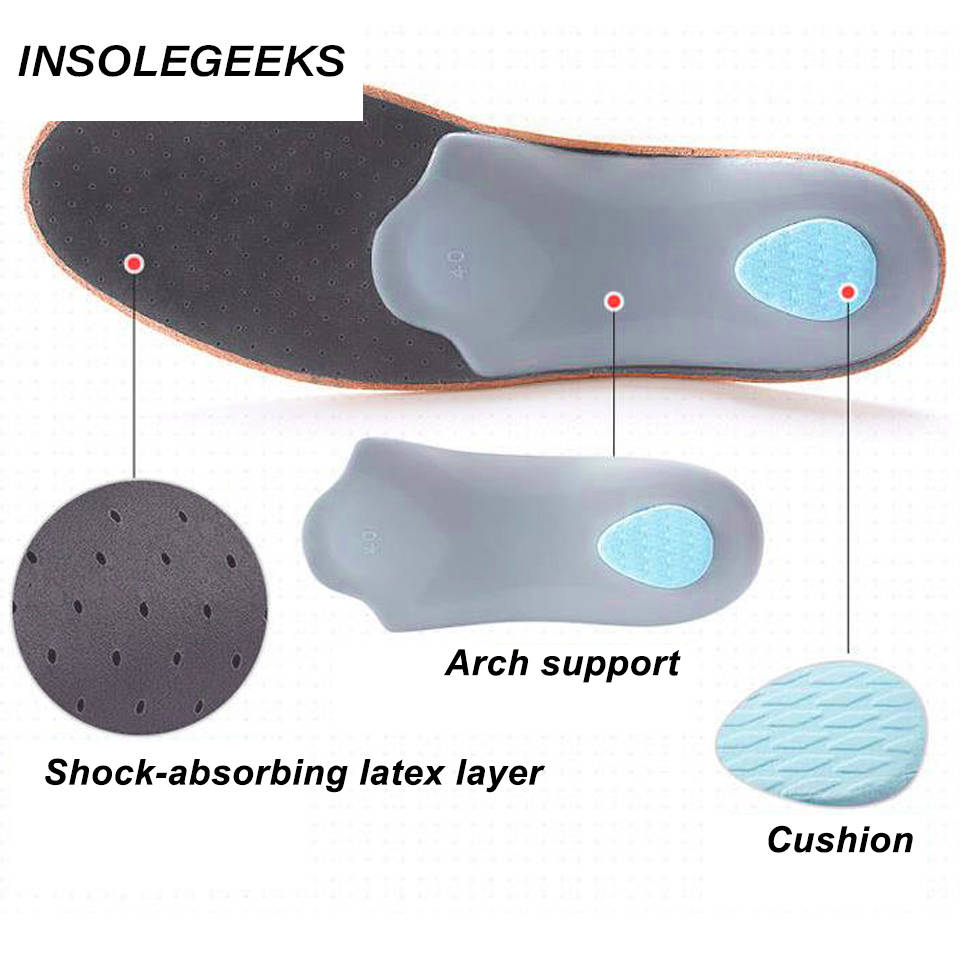 Orthopedic Insoles Leather Orthotics Insole Flat Foot Health Sole Pad for Shoe Insert Arch Support for Plantar Fasciitis