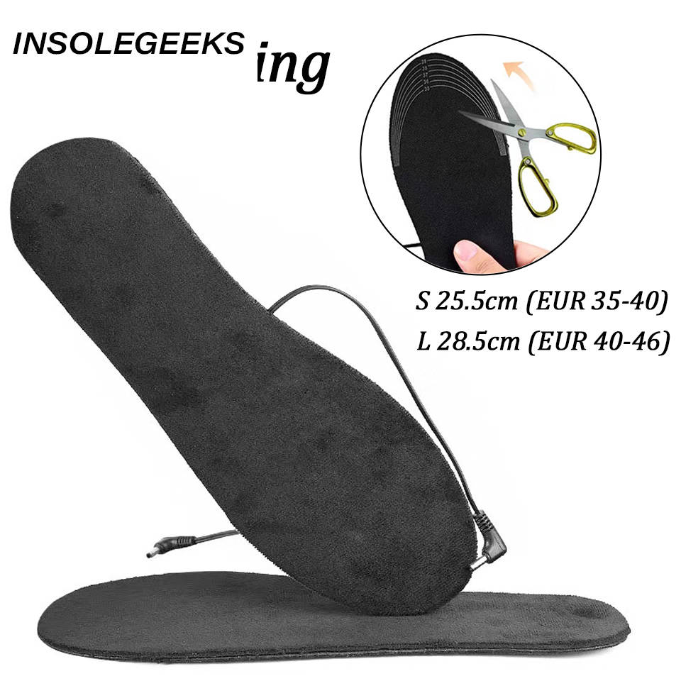 USB Heated Shoe Insoles for Feet Warm Sock Pad Mat Electrically Heating Insoles Washable Warm Thermal Insoles man women