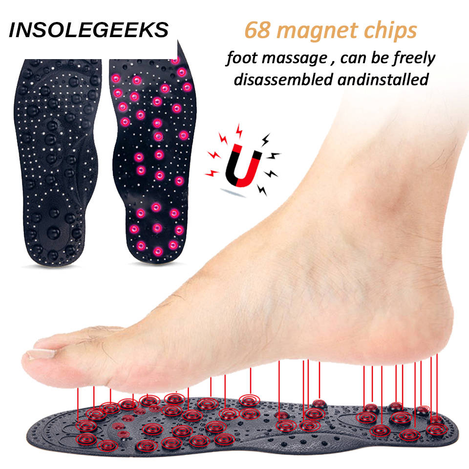 Enhanced Upgrade 68 Magnetic Massage Insole Foot Acupuncture Point Therapy Insole Cushion Body Detox Slimming Magnetic