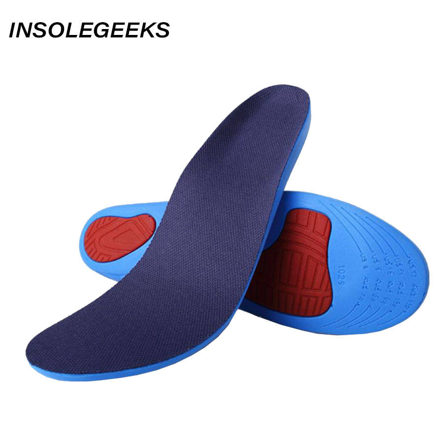 Unisex PU Athletic Comfort Insoles with Shock Absorption Pads Daily Wear Work Shoes Arch Support Insole Orthotic Insoles