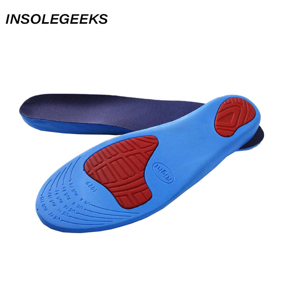 Unisex PU Athletic Comfort Insoles with Shock Absorption Pads Daily Wear Work Shoes Arch Support Insole Orthotic Insoles