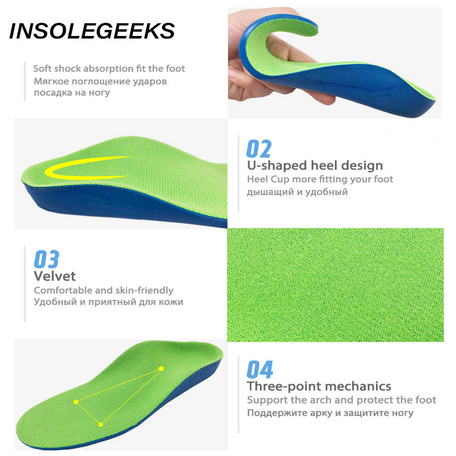 3D Orthotic Insoles flat feet for kids and Children Arch Support insole for X-Legs child orthopedic shoes Foot Care