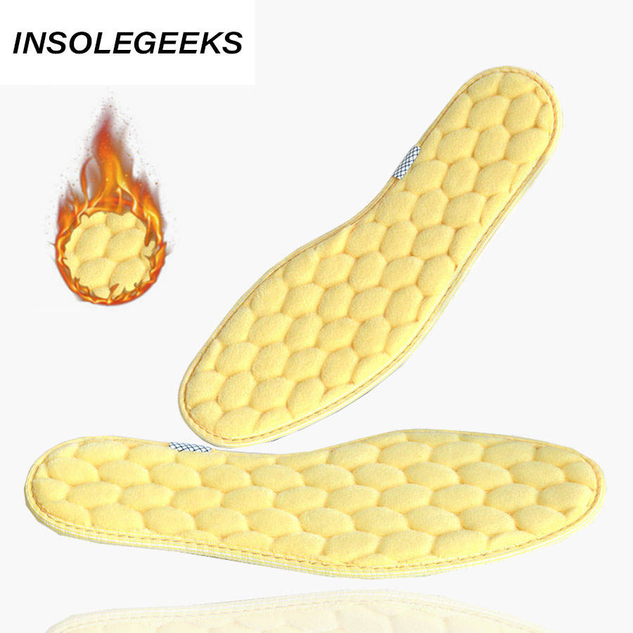 Keep Warm Heated Cashmere Thermal Insoles Thicken Soft Breathable Winter Sport Shoes Insert For Man Woman Boots Pad Sole