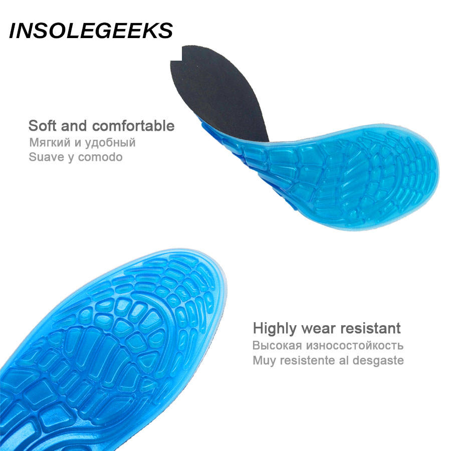 Silicone Insoles massaging Sport Shoe Pads Orthotic Arch Sport Shoe Foot Care Pad High Quality shock absorption Gel Insoles