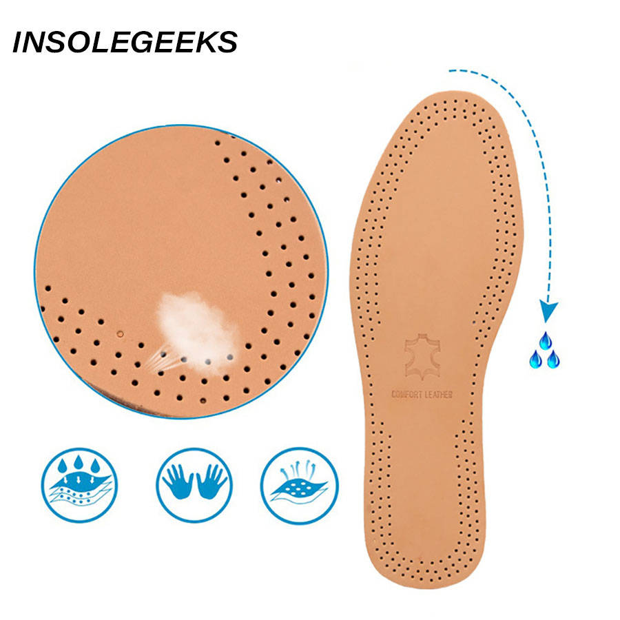 Sports leisure leather insoles for Flat Feet Inserts men and women shoes Pad Breathable sweat absorption Deodorant Shoes Insole