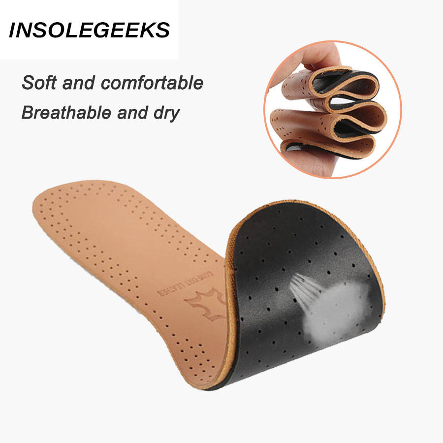 Sports leisure leather insoles for Flat Feet Inserts men and women shoes Pad Breathable sweat absorption Deodorant Shoes Insole