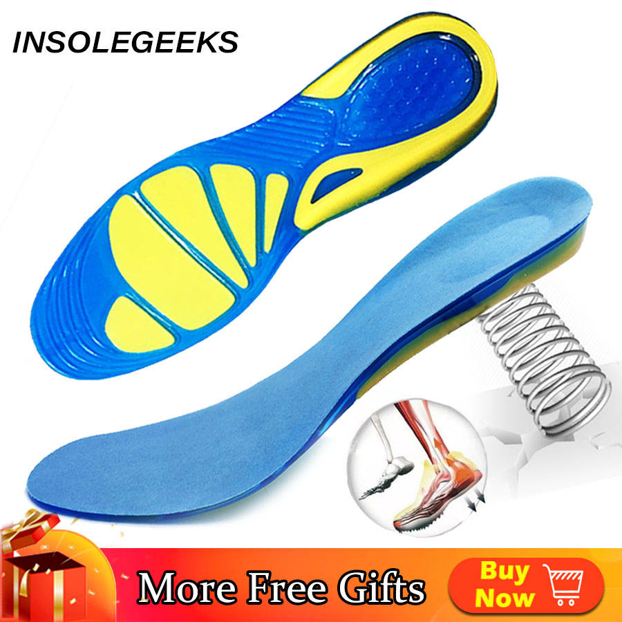 Silicone Non-Slip Gel Soft Sport Shoe Insoles Massaging Insole Orthopedic Foot Care For feet Shoes Sole Shock Absorption Pads