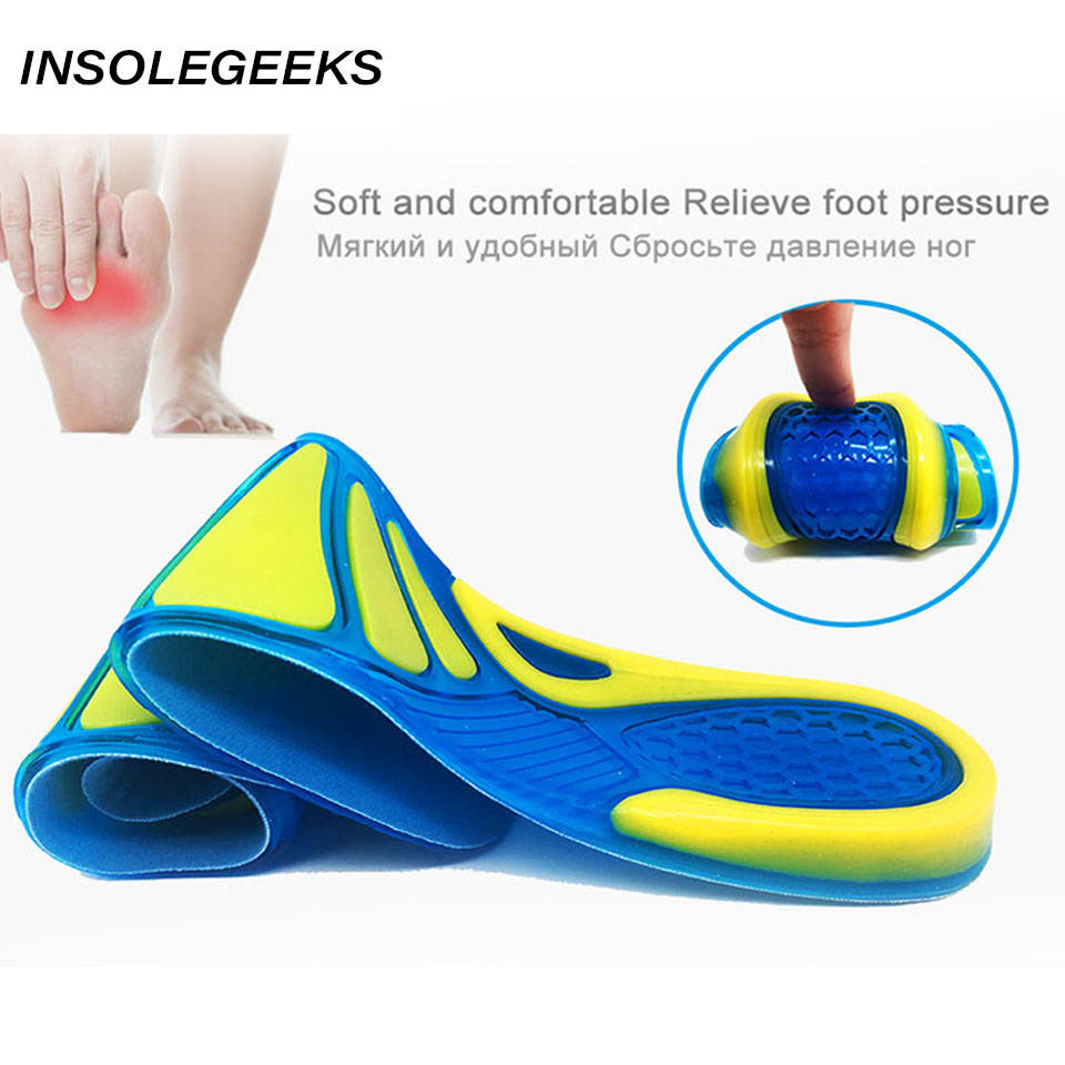 Silicone Non-Slip Gel Soft Sport Shoe Insoles Massaging Insole Orthopedic Foot Care For feet Shoes Sole Shock Absorption Pads