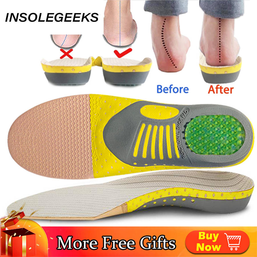 PVC Orthopedic Insoles Orthotics flat foot Health Sole Pad for Shoes insert Arch Support pad for plantar fasciitis Feet Care