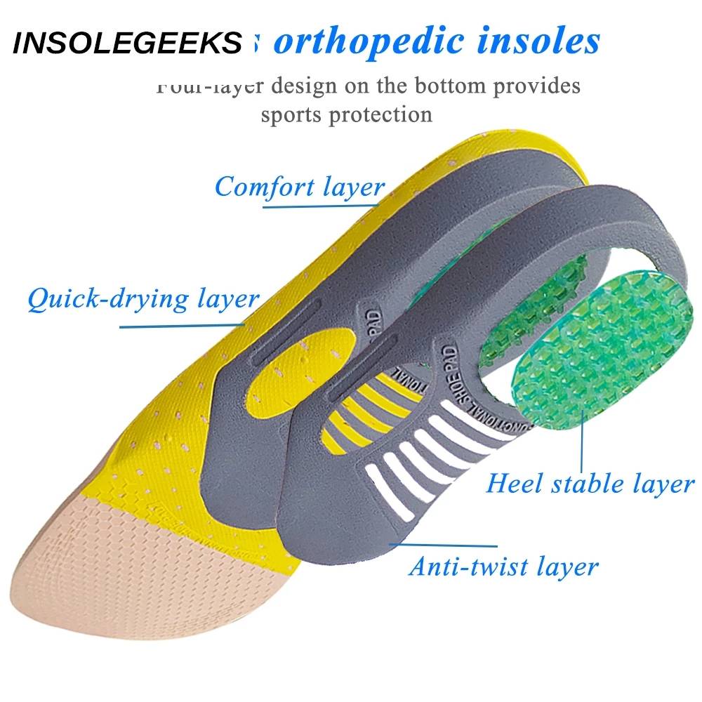 PVC Orthopedic Insoles Orthotics flat foot Health Sole Pad for Shoes insert Arch Support pad for plantar fasciitis Feet Care