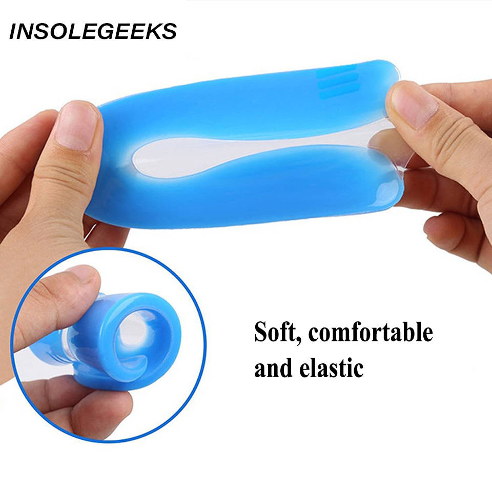 Silicone Gel Insoles Heel Cushion Soles Relieve Foot Pain Plantar Fasciitis Protectors Spur Support Shoe Pad Feet Care Inserts