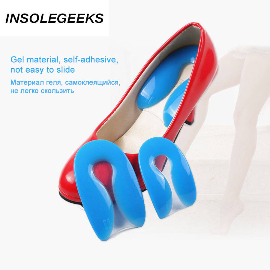 Silicone Gel Insoles Heel Cushion Soles Relieve Foot Pain Plantar Fasciitis Protectors Spur Support Shoe Pad Feet Care Inserts