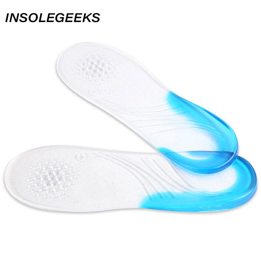 Silicone Anti-Slip Gel Soft Sport Shoe Insole pad positive o-leg orthopedic insole shock absorption massaging Insole