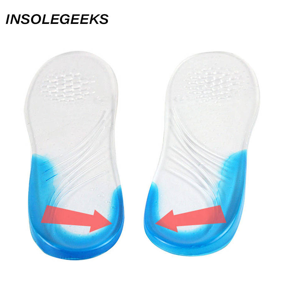 Silicone Anti-Slip Gel Soft Sport Shoe Insole pad positive o-leg orthopedic insole shock absorption massaging Insole