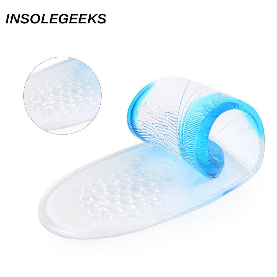 Silicone Anti-Slip Gel Soft Sport Shoe Insole pad positive o-leg orthopedic insole shock absorption massaging Insole