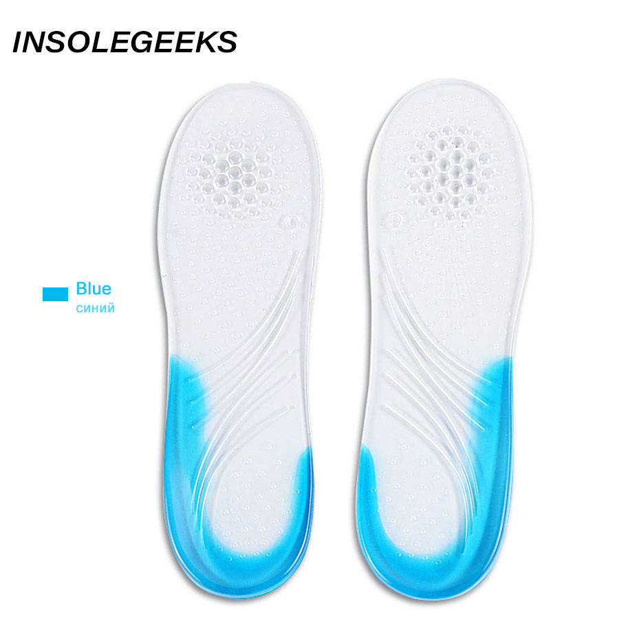 Silicone Anti-Slip Gel Soft Sport Shoe Insole pad positive o-leg orthopedic insole shock absorption massaging Insole