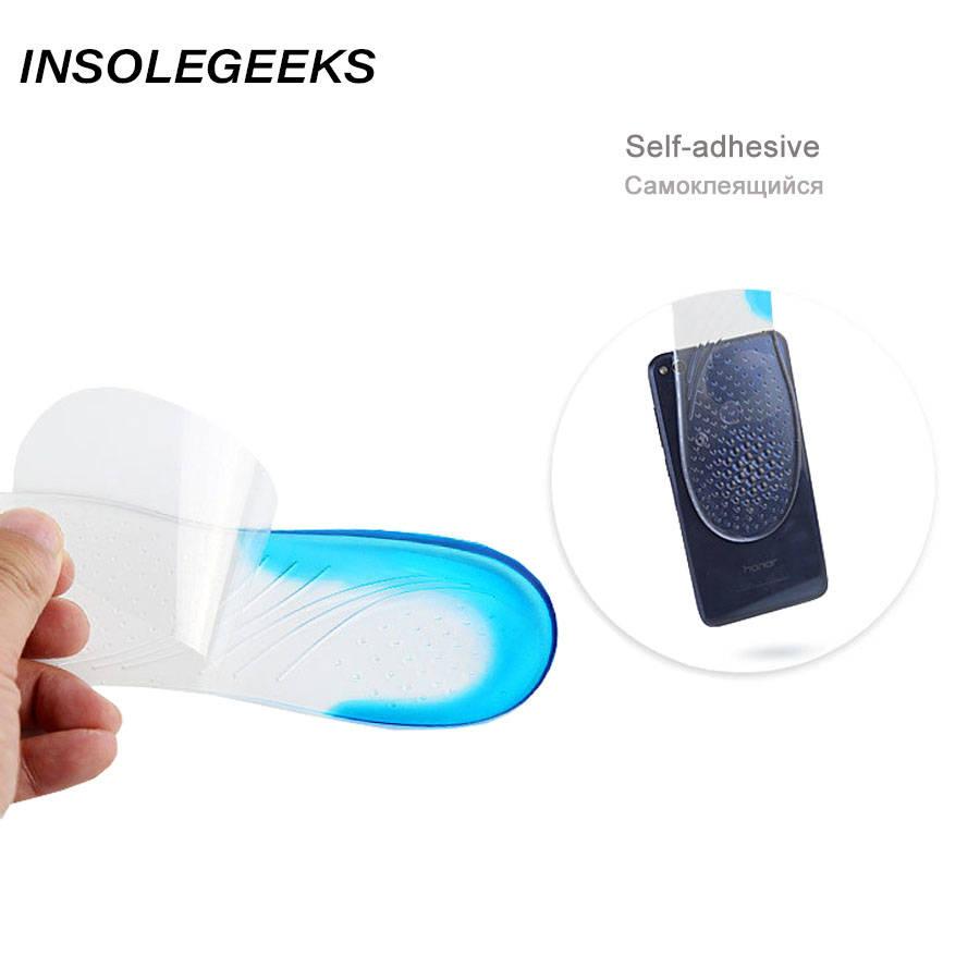 Silicone Anti-Slip Gel Soft Sport Shoe Insole pad positive o-leg orthopedic insole shock absorption massaging Insole