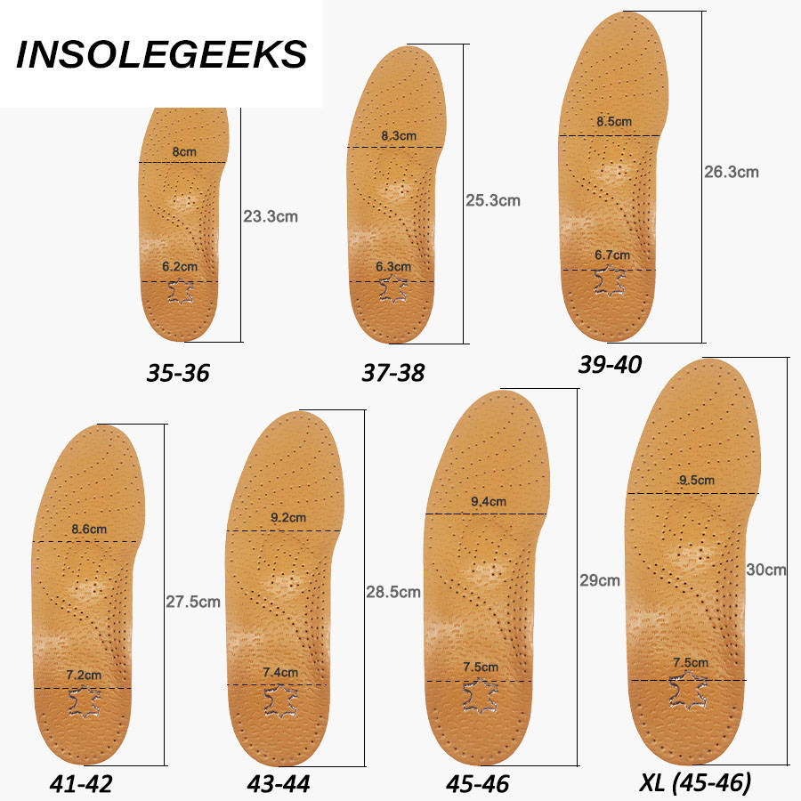 Leather orthotic insole for Flat Feet Arch Support orthopedic shoes sole Insoles for feet suitable men women Children O/X Leg