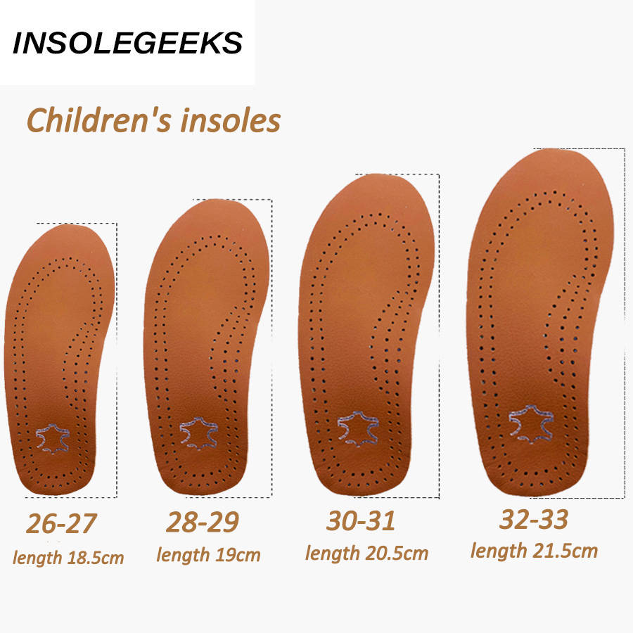 Leather orthotic insole for Flat Feet Arch Support orthopedic shoes sole Insoles for feet suitable men women Children O/X Leg