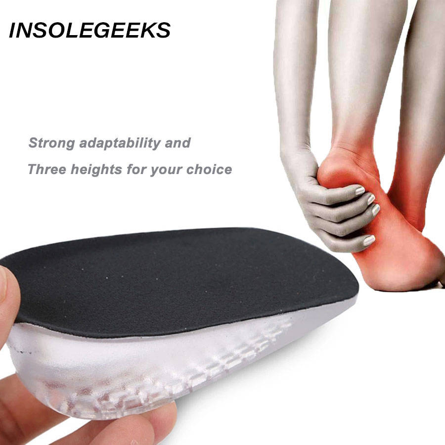 Height Increase Elevator Insoles Pads Soles For Shoes Women Men Silicone Gel Lift Height Increase Shoe Insoles Heel Insert