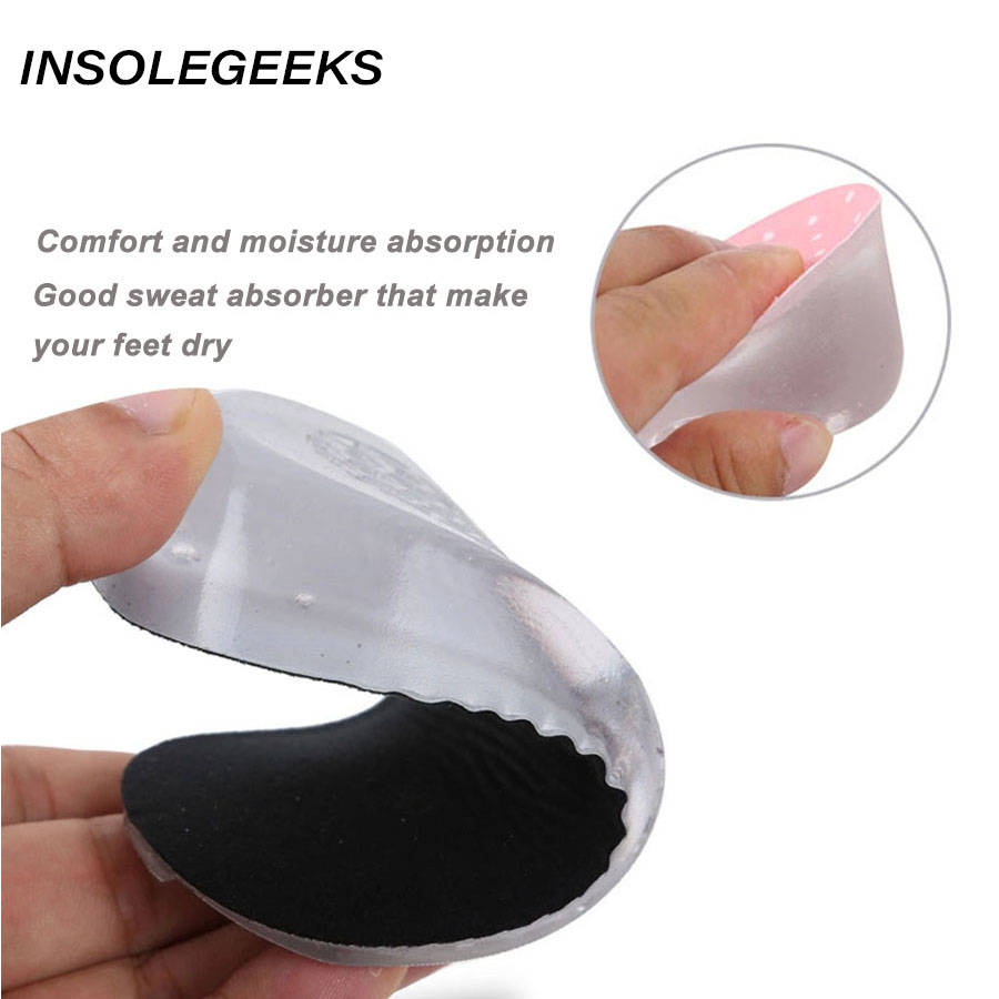 Height Increase Elevator Insoles Pads Soles For Shoes Women Men Silicone Gel Lift Height Increase Shoe Insoles Heel Insert