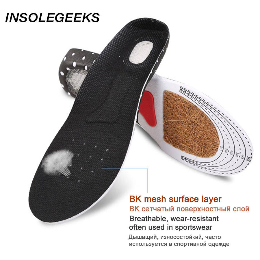 Deodorant Sport Insoles Flat Feet Arch Support Orthotic Insoles Breathable Shoe Pads Inserts Shock Absorbent Foot Pad