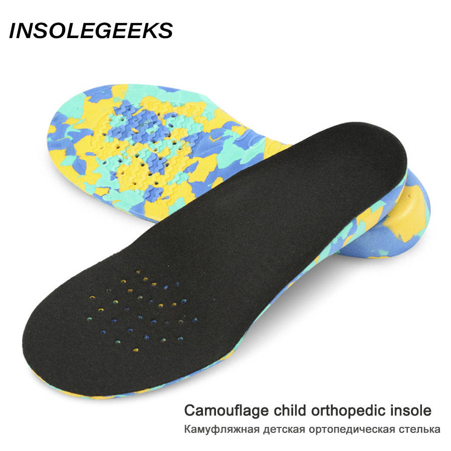 Children Arch Orthopedic corrigibil Insoles Full Length Orthotics Shoe Inserts for Flat Feet Sweat-absorbent Insoles