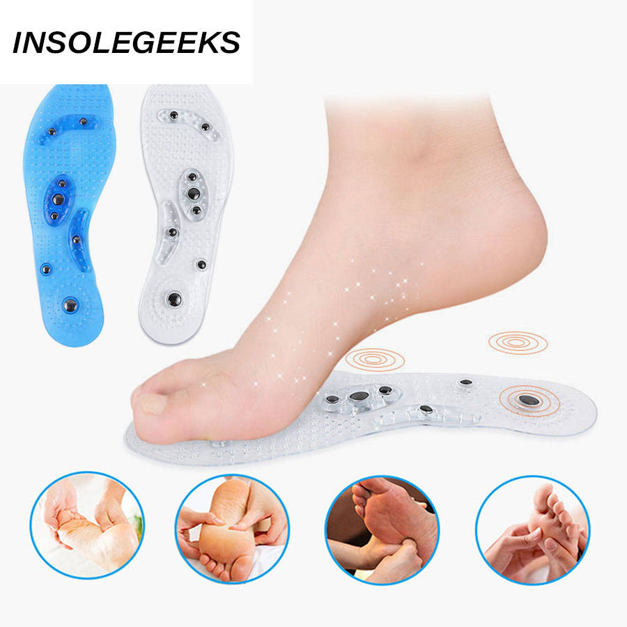 1 Pair Breathable Shoes Pad Massage Insoles Magnetic Acupoint Magnetotherapy Pad Shoes Soles Accessories Inserts