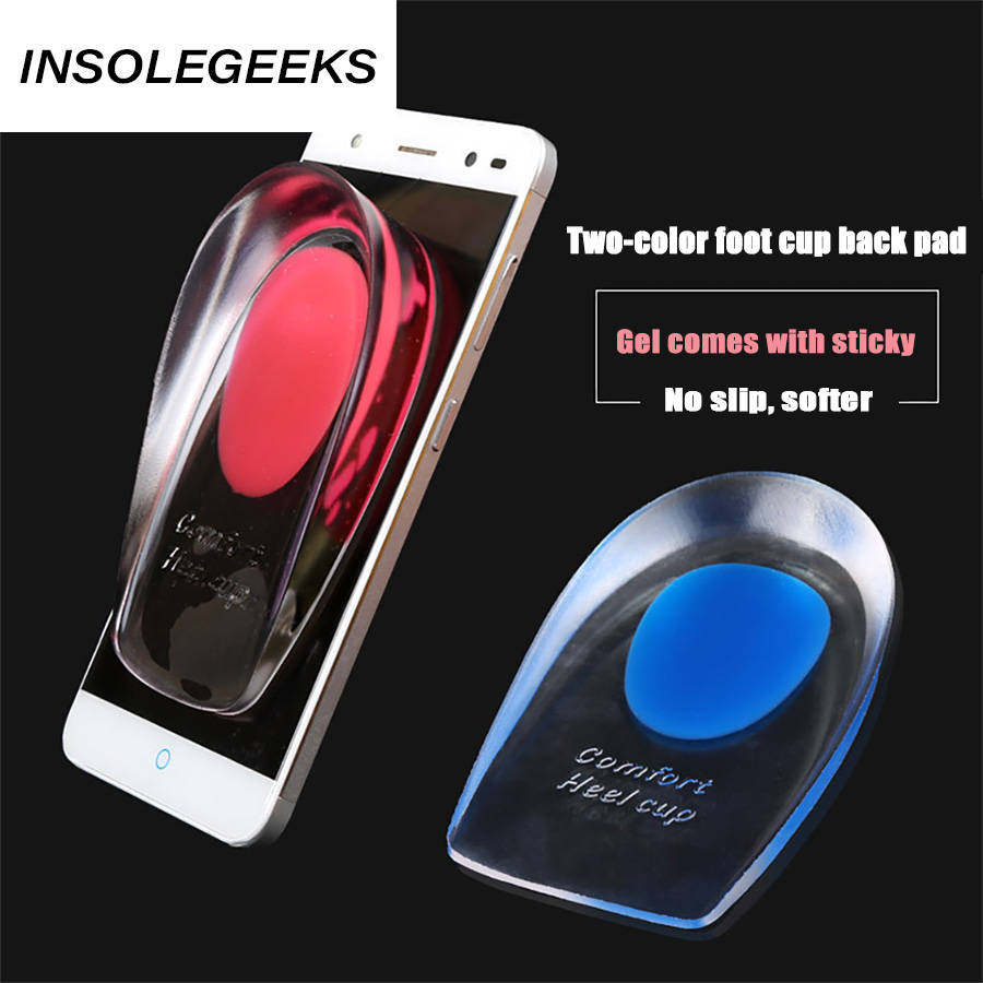 1 Pair Men Women Silicon Gel heel Cushion insoles soles relieve foot pain protectors Spur Support Shoe pad High Heel Inserts