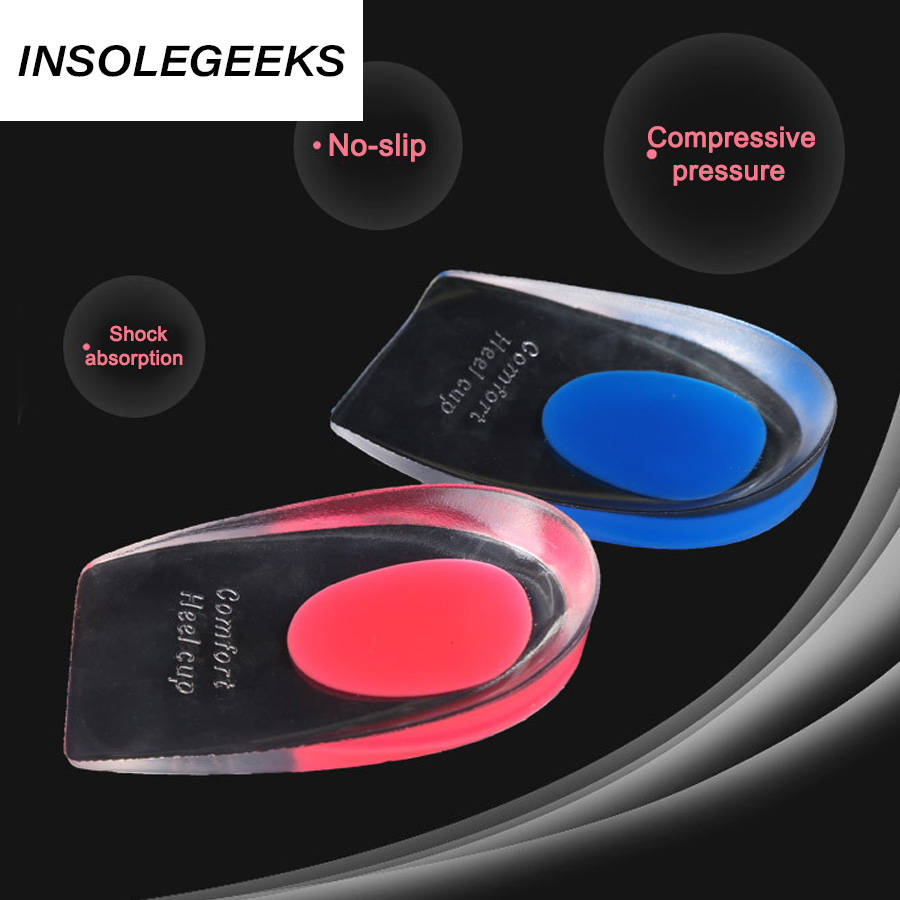 1 Pair Men Women Silicon Gel heel Cushion insoles soles relieve foot pain protectors Spur Support Shoe pad High Heel Inserts