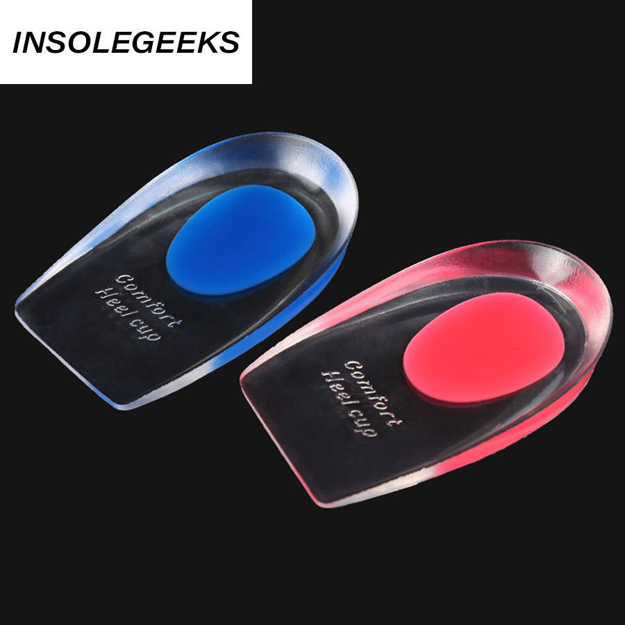 1 Pair Men Women Silicon Gel heel Cushion insoles soles relieve foot pain protectors Spur Support Shoe pad High Heel Inserts