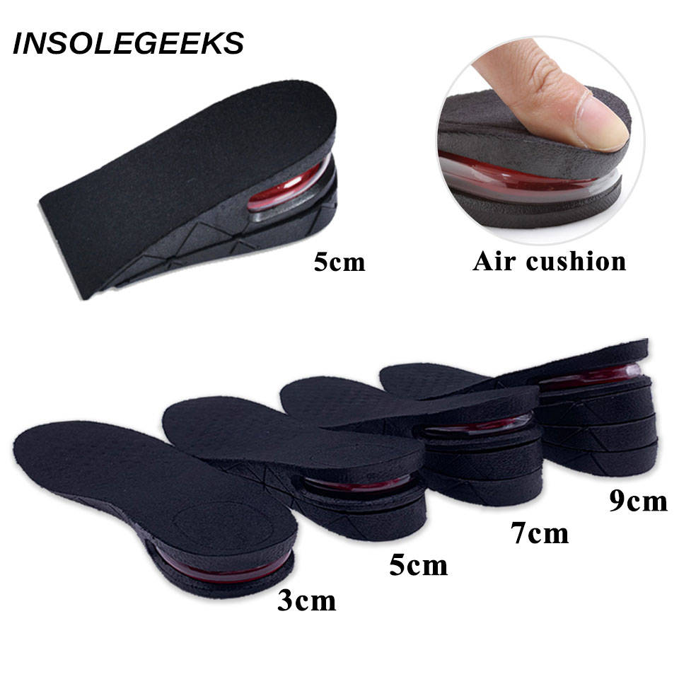 3-9cm Invisible Height Increase Insole Cushion Height Lift Adjustable Cut Shoe Heel Insert Taller Support Absorbant Foot Pad