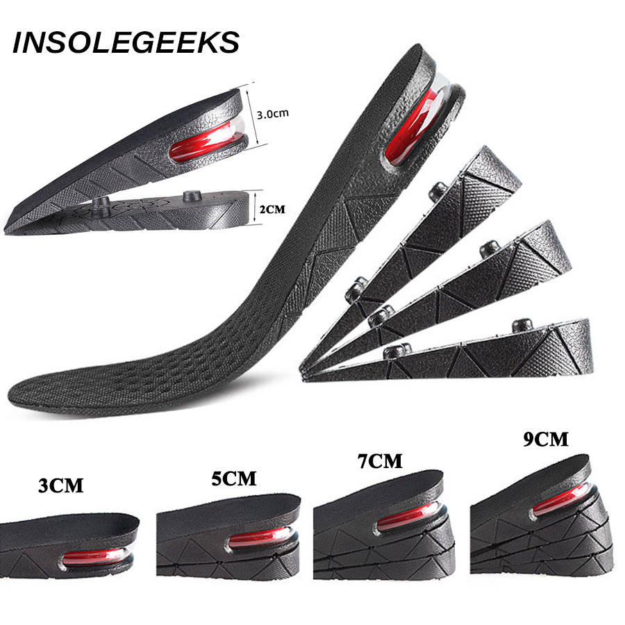 3-9cm Invisible Height Increase Insole Cushion Height Lift Adjustable Cut Shoe Heel Insert Taller Support Absorbant Foot Pad