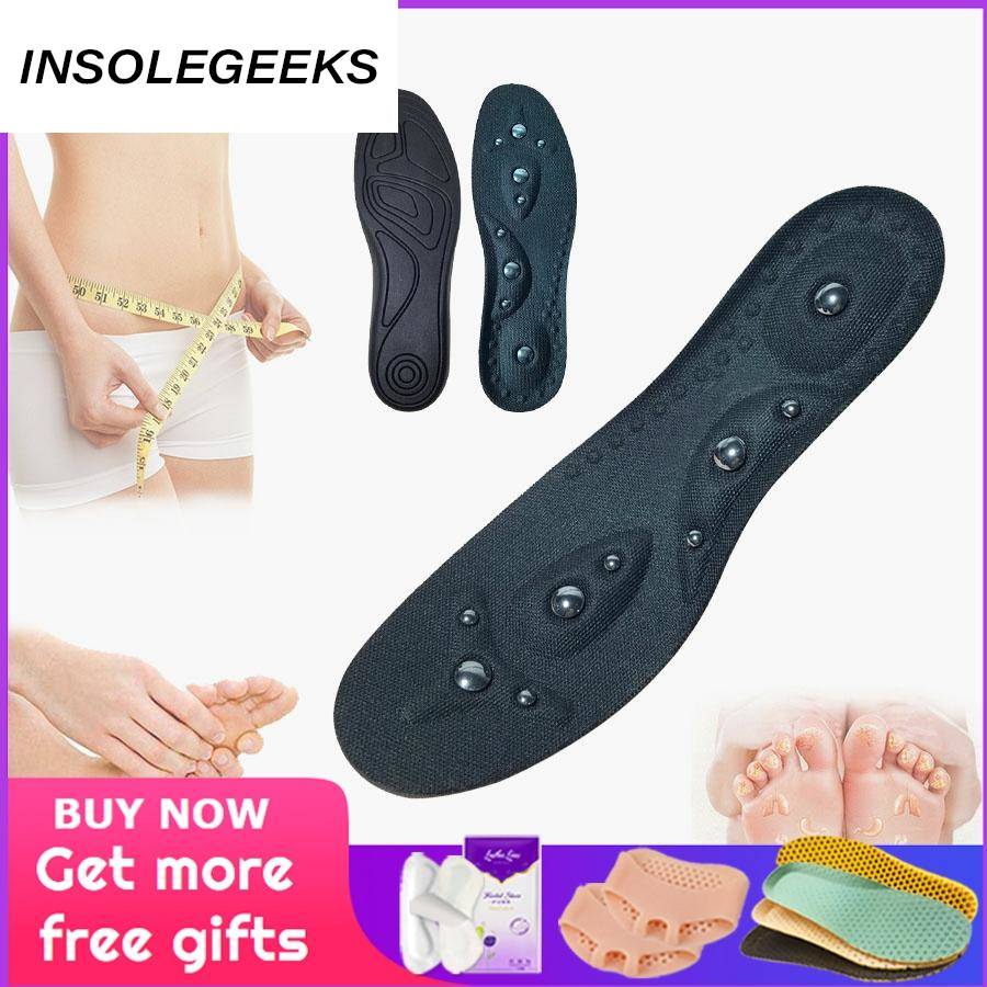 Magnetic Therapy Slimming Insoles for Weight Loss Foot Massage Health Care Shoes Mat Pad Brown Acupuncture Sole Dropshipping