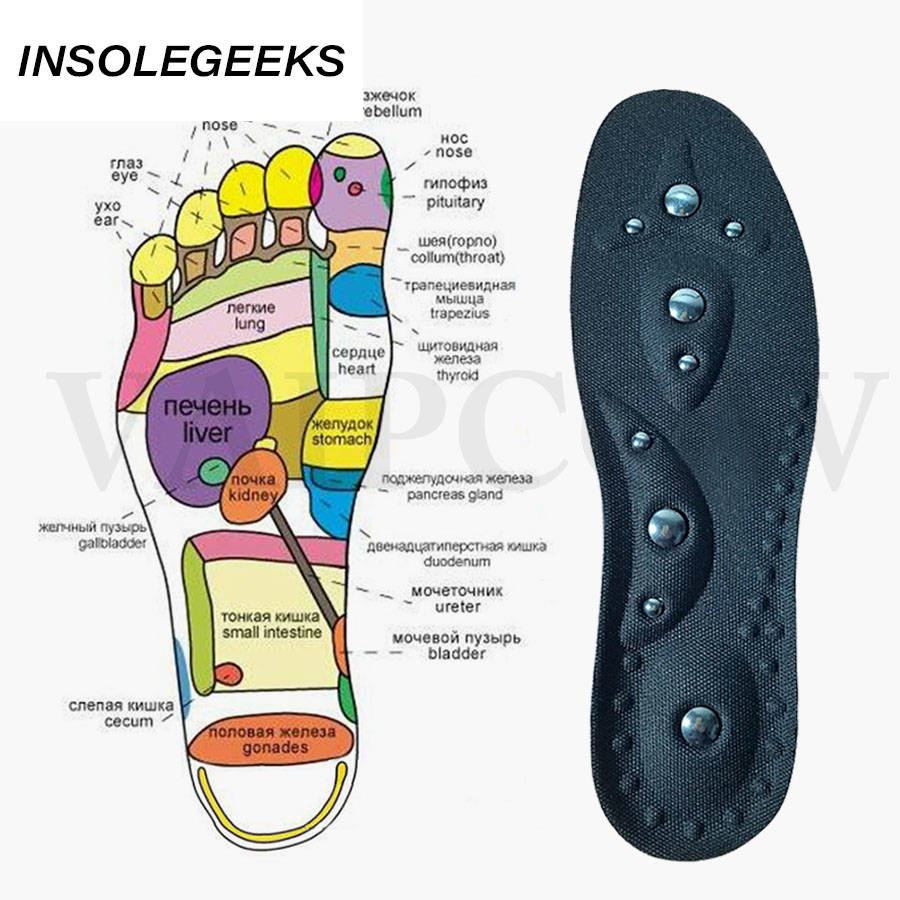 Magnetic Therapy Slimming Insoles for Weight Loss Foot Massage Health Care Shoes Mat Pad Brown Acupuncture Sole Dropshipping