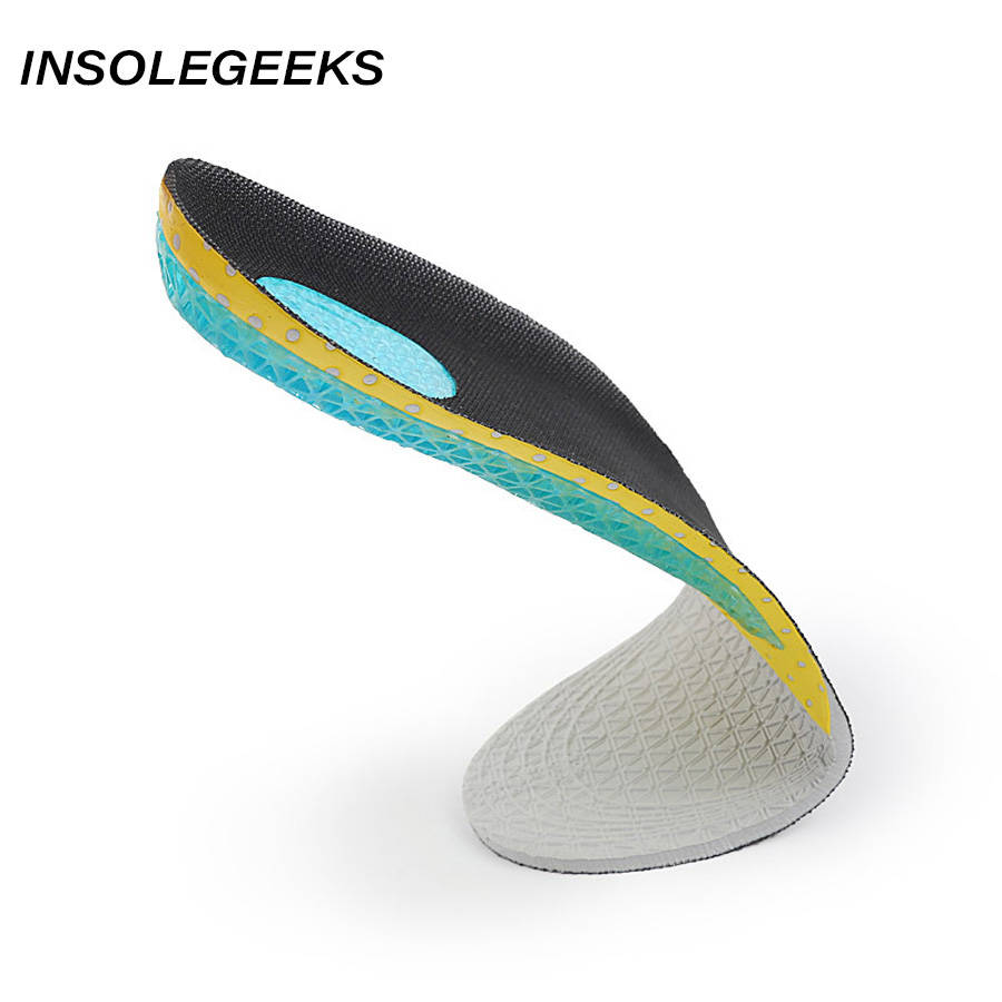 Silicone Foam Men Women Orthotic Soft Running Insoles Arch Support Cushion Sport Insert Shoe Pad Preventing Flatfoot Ankle