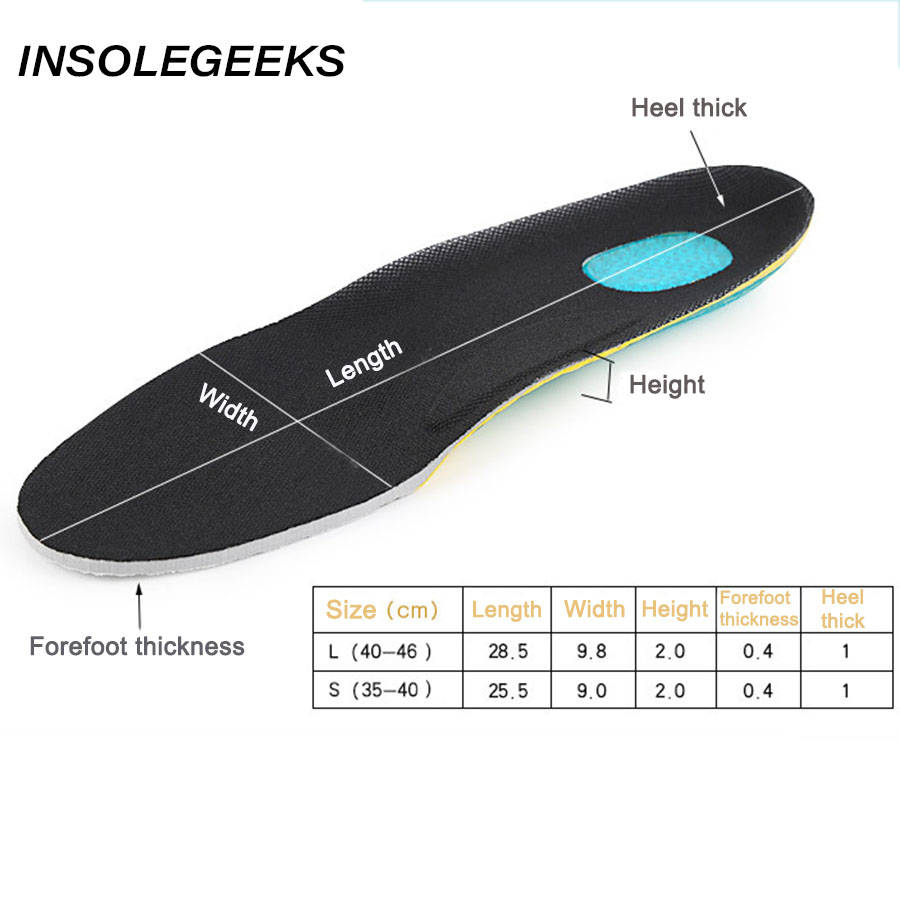 Silicone Foam Men Women Orthotic Soft Running Insoles Arch Support Cushion Sport Insert Shoe Pad Preventing Flatfoot Ankle