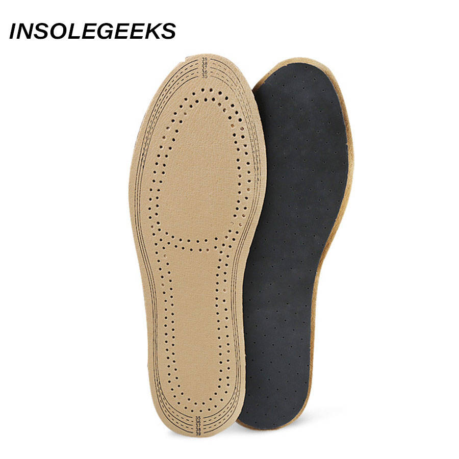 Ultra Thin Breathable Deodorant Leather Insoles Pigskin Instantly Absorb Sweat Replacement Inner Soles Shoes Insole Pads