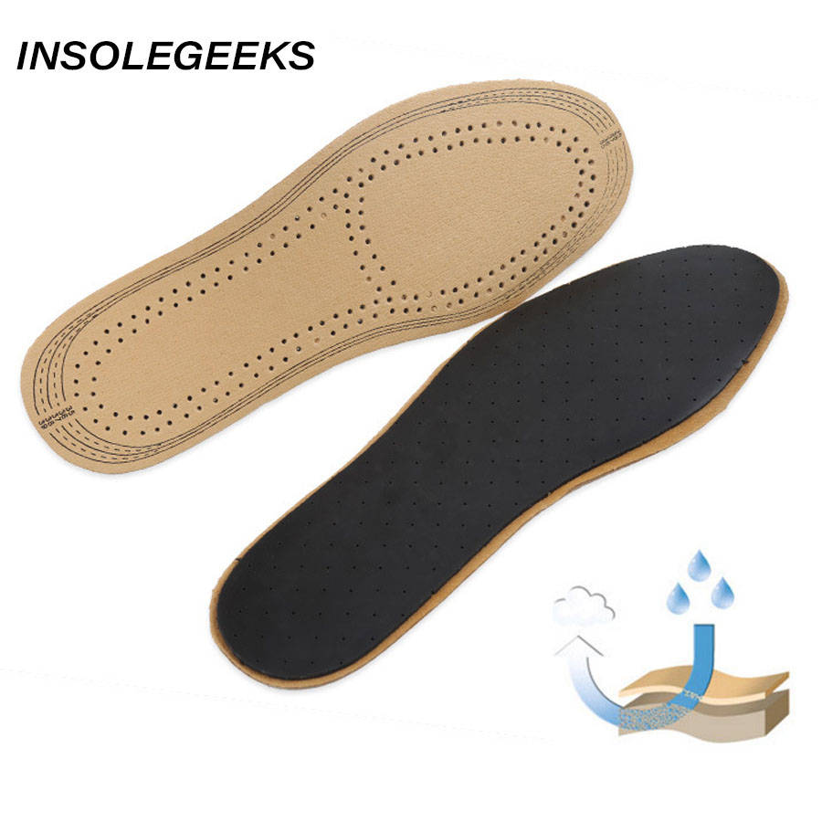 Ultra Thin Breathable Deodorant Leather Insoles Pigskin Instantly Absorb Sweat Replacement Inner Soles Shoes Insole Pads