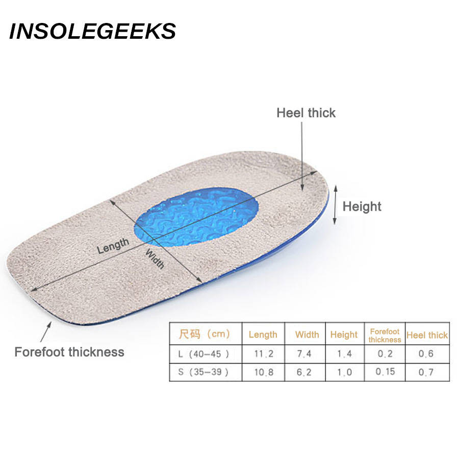 New Silicone Gel orthopedic Insoles Back Pad Heel Cup for Calcaneal Pain Health Feet Care Support spur feet cushion pads