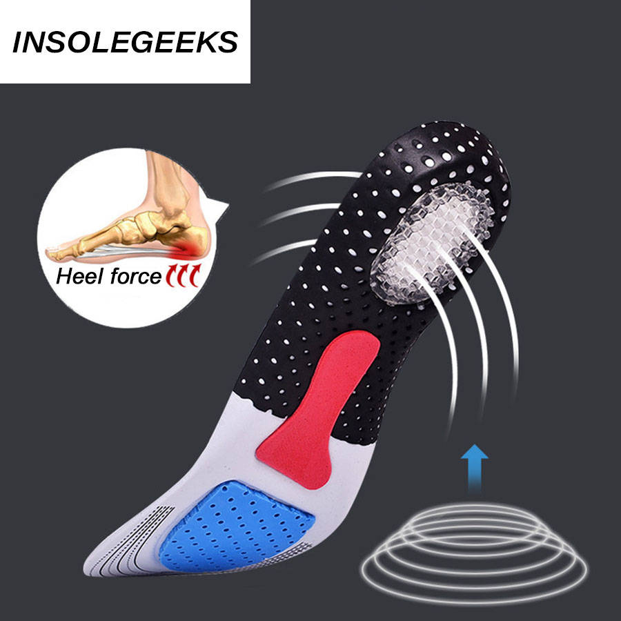 50 pairs port Running Silicone Gel Insoles for feet Man Women shoes sole orthopedic pad Massaging Shock Absorption arch support