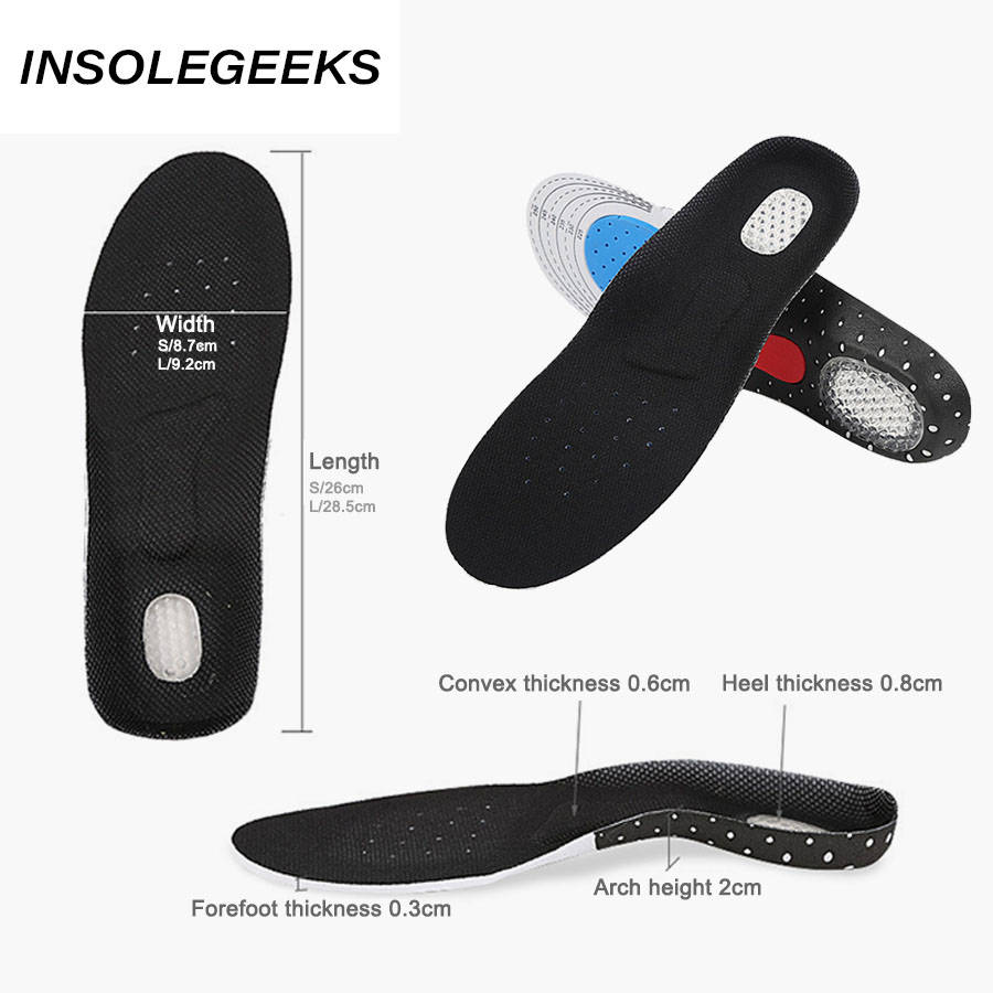 50 pairs port Running Silicone Gel Insoles for feet Man Women shoes sole orthopedic pad Massaging Shock Absorption arch support