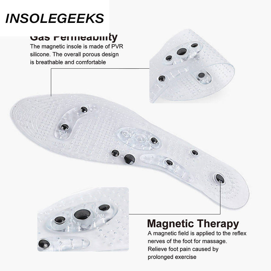 Unisex Magnetic Massage Shoe Insole Foot Care Acupressure Slimming Shoe Gel Insoles Health Medical Therapy Silicone Shoe Inserts