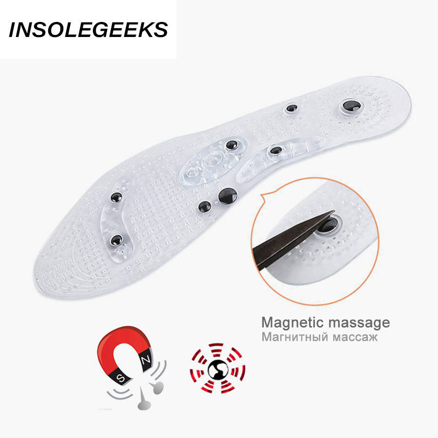 Unisex Magnetic Massage Shoe Insole Foot Care Acupressure Slimming Shoe Gel Insoles Health Medical Therapy Silicone Shoe Inserts