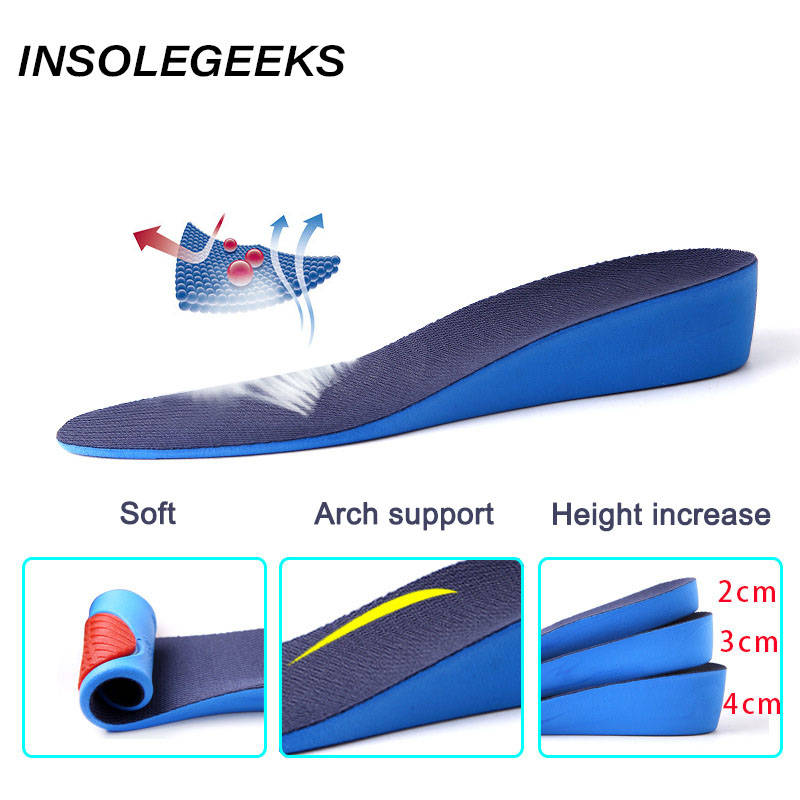 Invisible Height Increase Insert Sports Shoes Insoles for Men Women Arch Support Lift Taller Pads Soles for Shoe Elevator